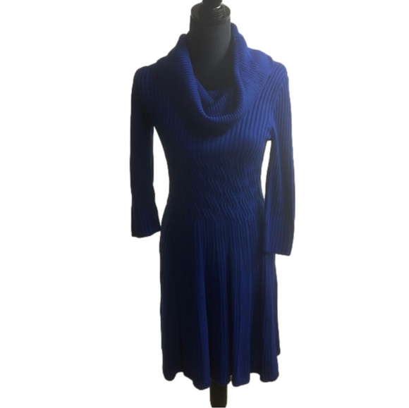 Eliza J Dresses & Skirts - Eliza J Fit & Flare Cable Knit Solid Sweater Dress